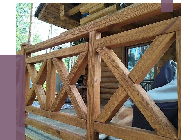 Деревянные перила под ключ в Нефтеюганске от 7626 руб. 