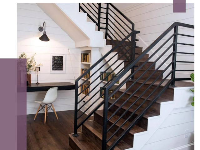 Перила для лестницы в доме в Нефтеюганске от 7372 руб. — ПРОЛЁТ-Нфт