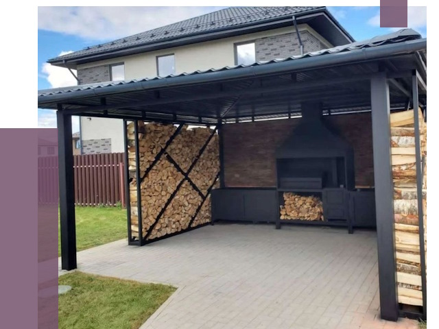 Навесы для барбекю в Нефтеюганске от 12659 руб. под ключ | ПРОЛЁТ-Нфт