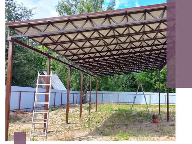 Односкатные навесы под ключ в Нефтеюганске — изготовление и монтаж