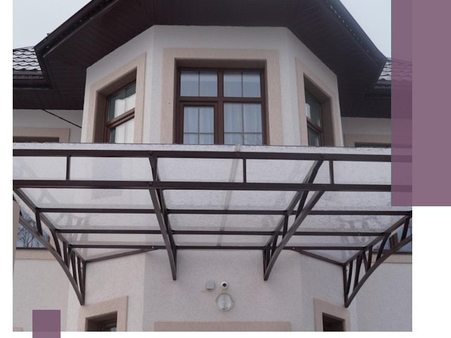 Козырьки из поликарбоната под ключ в Нефтеюганске