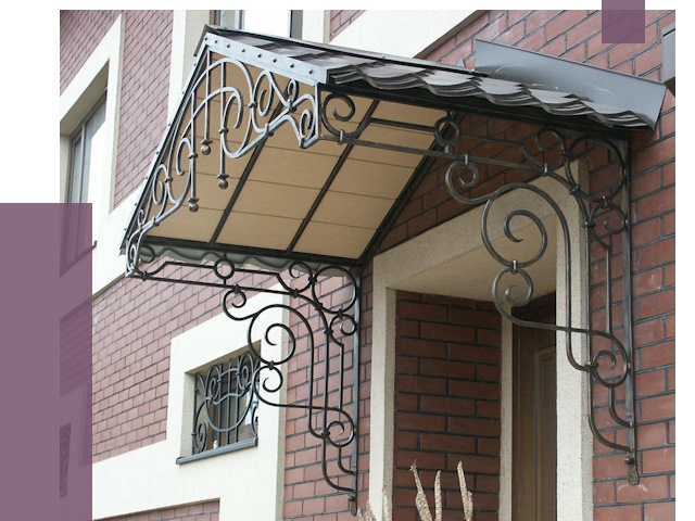 Двускатные козырьки в Нефтеюганске под ключ от 12710 руб.