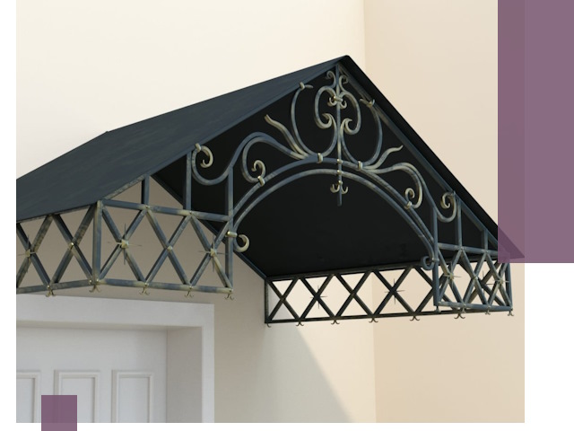 Двускатные металлические козырьки под ключ в Нефтеюганске